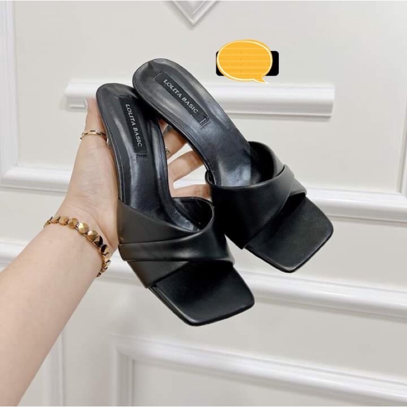 Dép cao gót nữ, dép guốc nữ, dép gót nhọn nữ MAILIAA gót nhọn 7 phân quai xoắn ôm chân