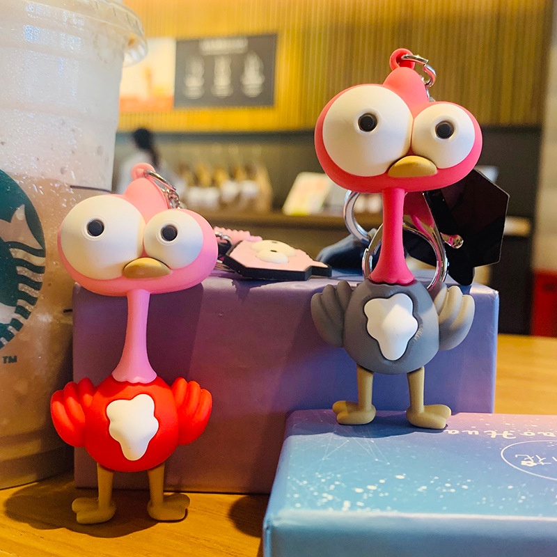 Móc khoá xe máy gà mắt to Disney phong cách độc lạ, Móc khoá treo balo phụ kiện túi xách trẻ trung cute dễ thương