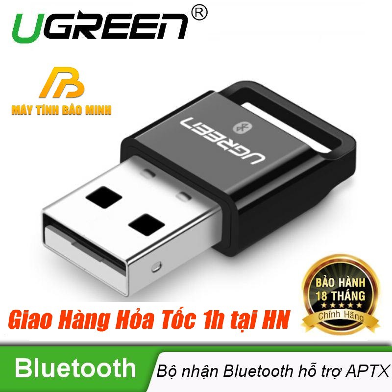 USB Thu Bluetooth 4.0 Ugreen 30524 Màu Đen - Hàng Chính Hãng