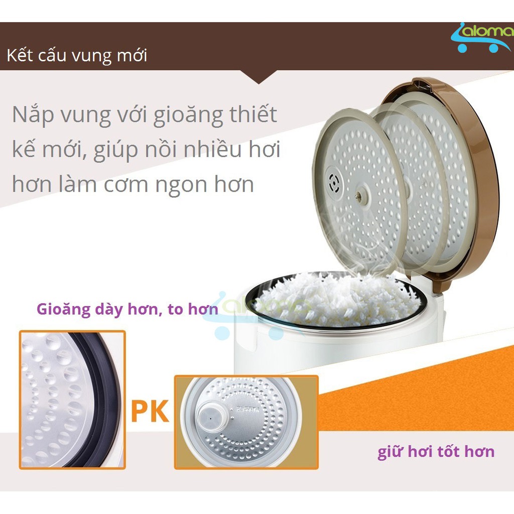 [Mã ELHADEV giảm 4% đơn 300K] Nồi cơm điện 1.8L chống dính bằng vân đá Maifanite Aulux LS-18A1