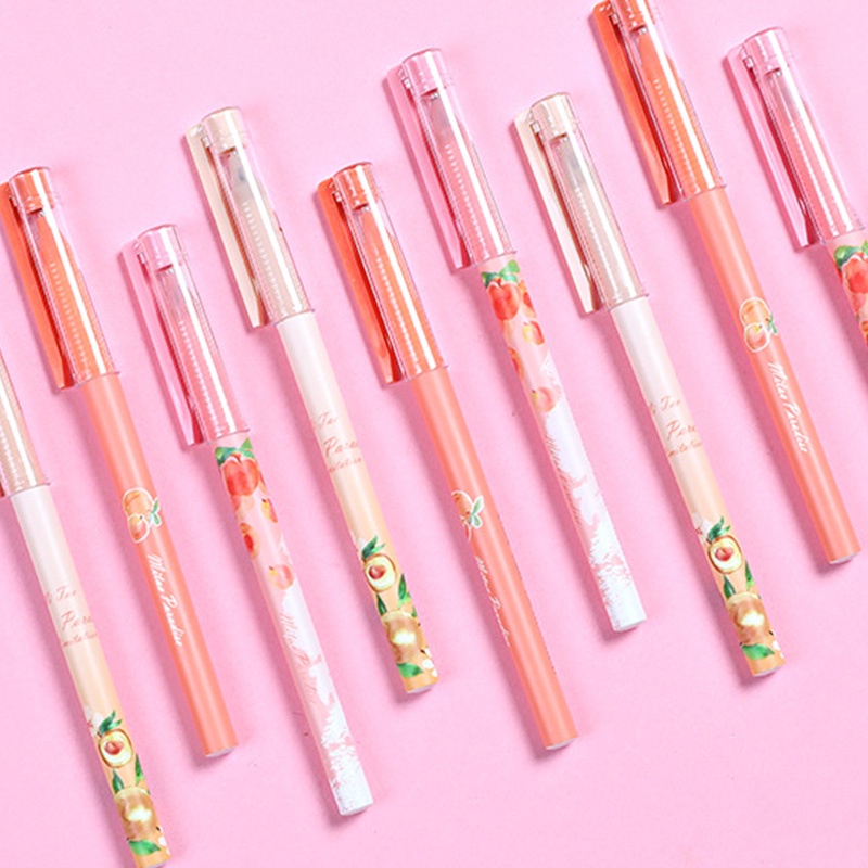 Bút Mực Gel Màu Đen Hình Trái Đào Dễ Thương Ngòi 0.5Mm