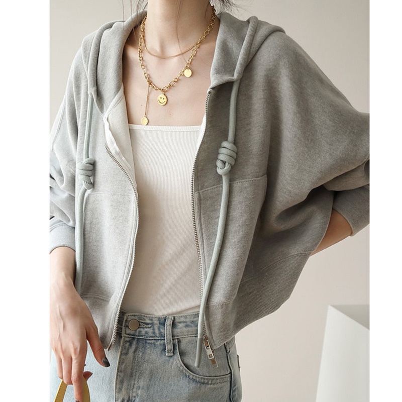 Áo Hoodie Tay Dài Màu Trơn Phong Cách Preppy Đơn Giản Thời Trang