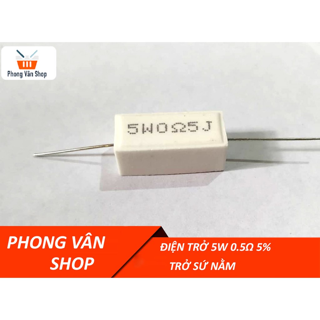 Điện trở 5W 0.5 ohm 5% - Trở sứ nằm