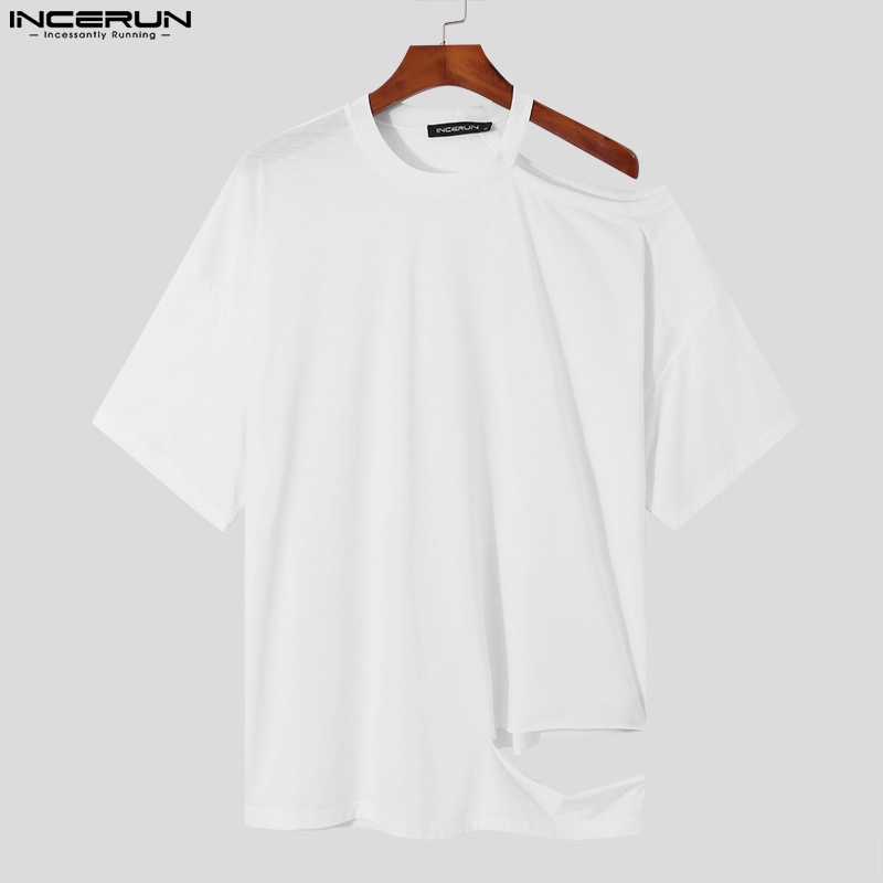 Áo thun INCERUN tay lửng khoét vai thời trang dành cho nam