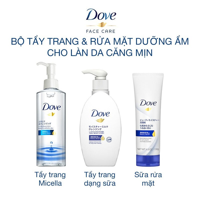 Nước Tẩy Trang Dove Tinh Chất Serum Cho Da Khô &amp; Thường  Micellar Water Beauty Serum 235ml