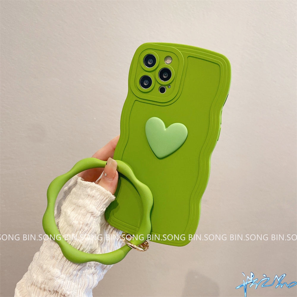 Ốp Điện Thoại Màu Xanh Lá Matcha 3D Thời Trang Cho iPhone 7 Plus 8 Plus 11 12 13 6 6S Plus X XR XS Max