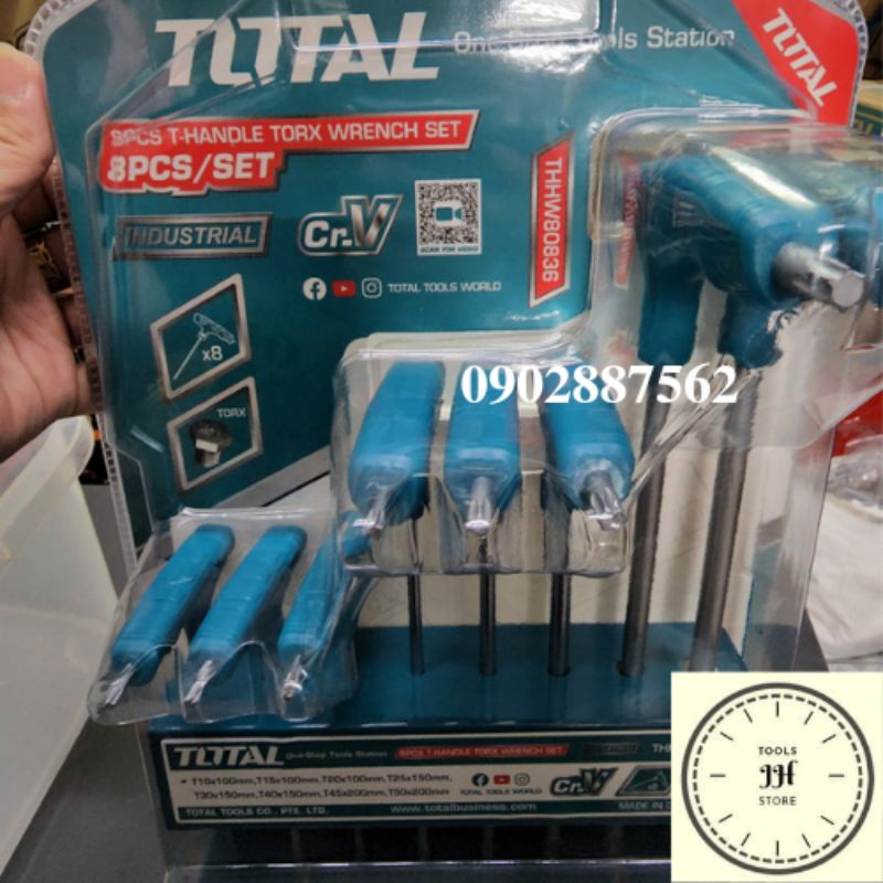 bộ lục giác bông cán chữ T 8 chi tiết total THHW80836