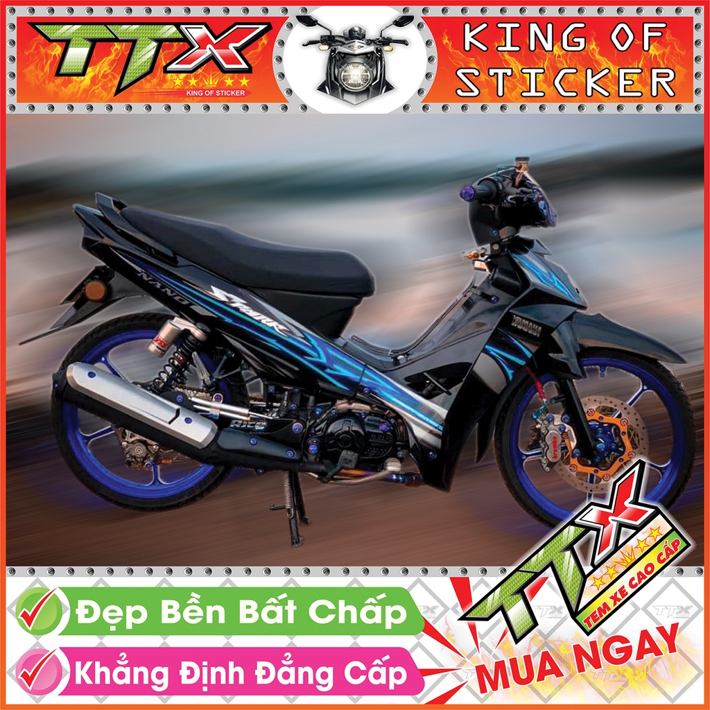 Tem sirius spark nano , Tem xe phụ kiện sirius màu đen viền xanh đậm tuyệt đẹp , Shop TTX Team chế sirius mã