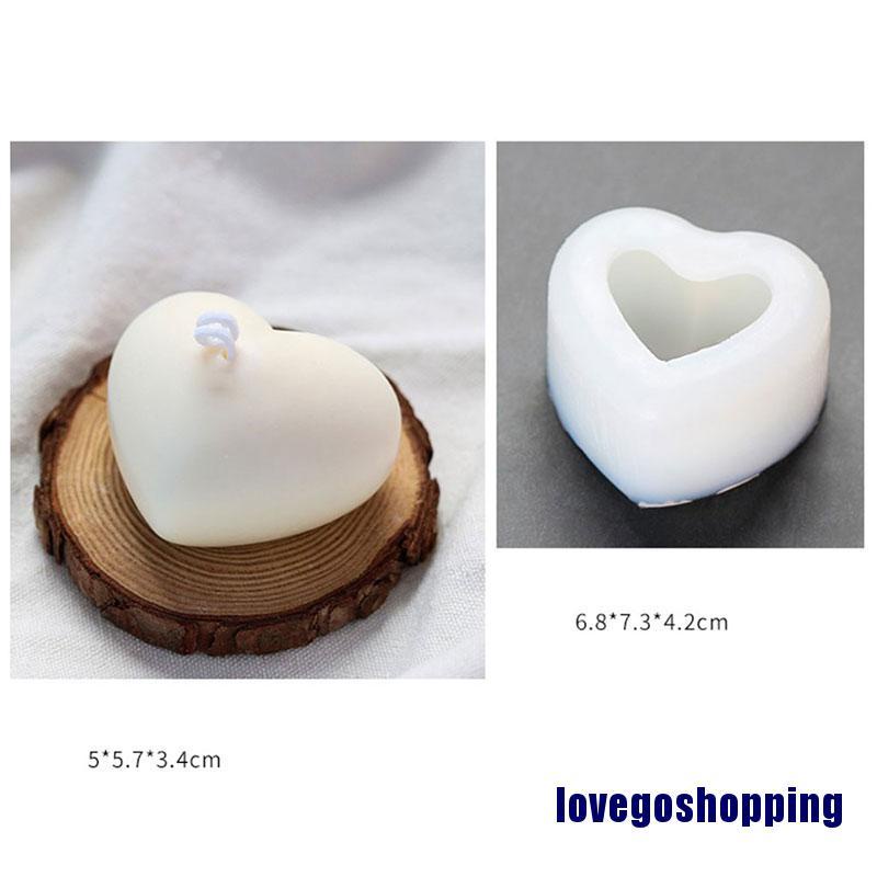 Khuôn Silicone Làm Nến Thơm Hình Trái Tim 3D