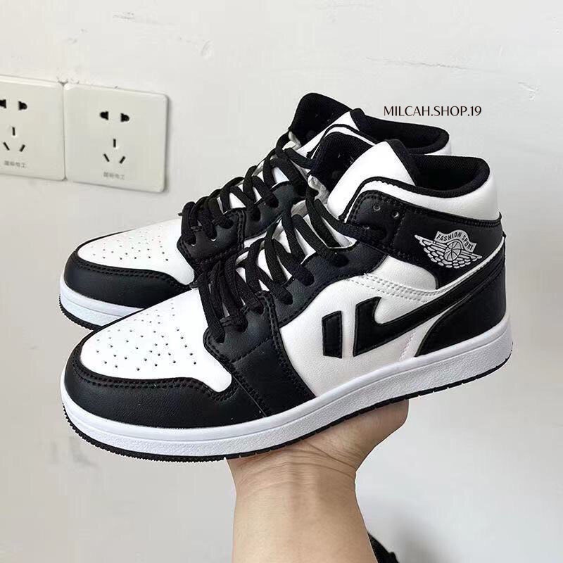 Giày Jordan cổ cao, giày thể thao màu sắc trắng đen dễ phối đồ phù hợp cho cả nam và nữ | BigBuy360 - bigbuy360.vn