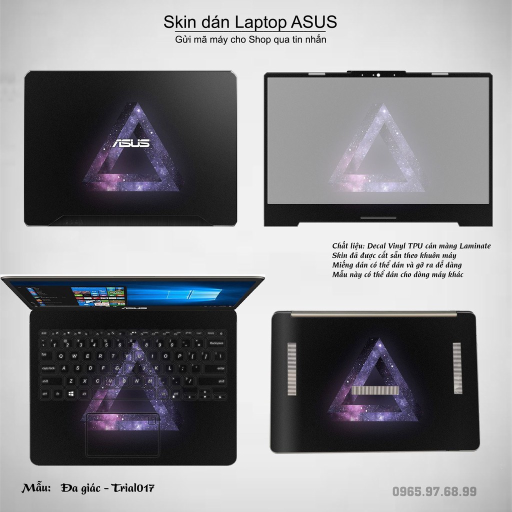 Skin dán Laptop Asus in hình Đa giác nhiều mẫu 3 (inbox mã máy cho Shop)