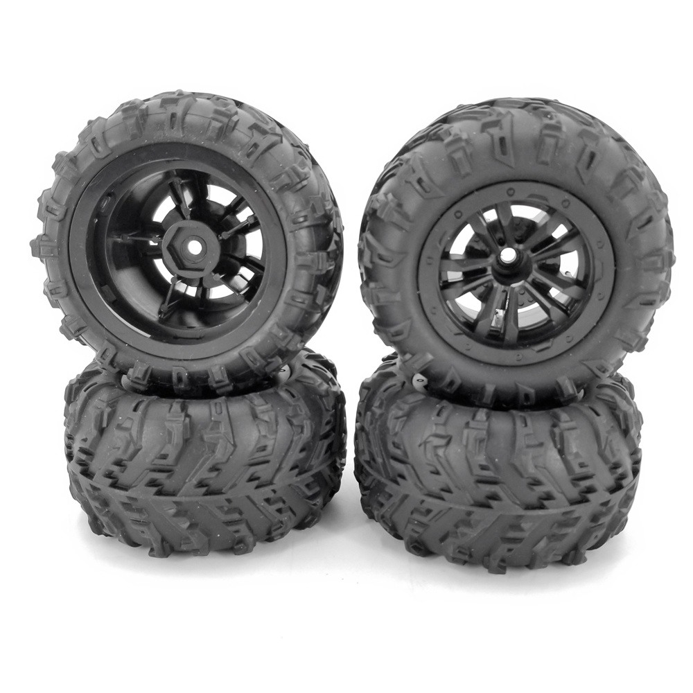 Bộ 4 Bánh Xe Cao Su 50X82-46 Cho RC HBX 16889 WLtoys 124016 /124017 Bánh Xe Tải Bằng Kim Loại 12mm Chất Lượng