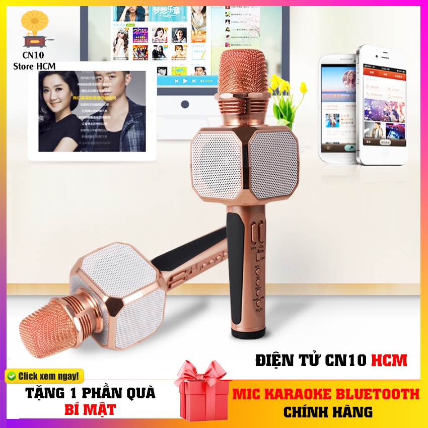 Micro karaoke bluetooth SD10 hát nhẹ nghe hay - Mic không dây chống hú 12 tháng