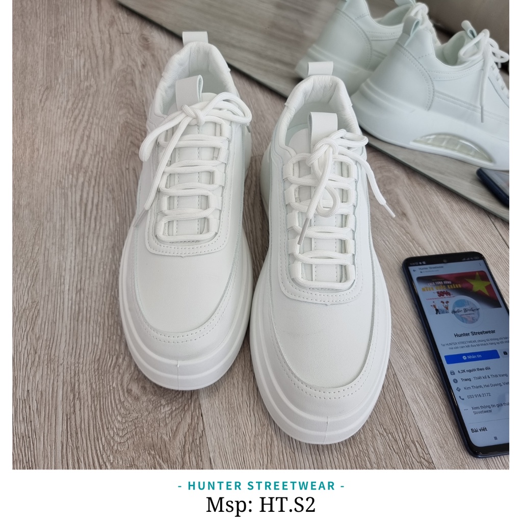 Giày Da Nam Full Trắng - Size 39-44 - Đế cao su 4cm siêu mềm  - HÌNH TỰ QUAY CHỤP