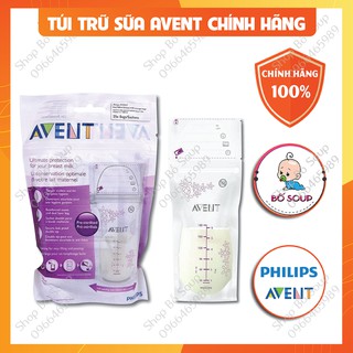 Túi Trữ Sữa Hộp 25 Túi Chính Hãng Avent Dung Tích 180ml Có Tách Hộp Bán Lẻ Shop Bố Soup