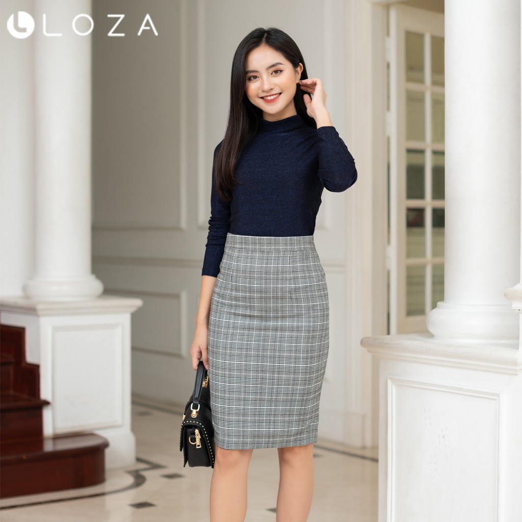 Chân váy kẻ dáng ôm có đai mới nhất xuân hè 2020- LOZA LC4050 | BigBuy360 - bigbuy360.vn
