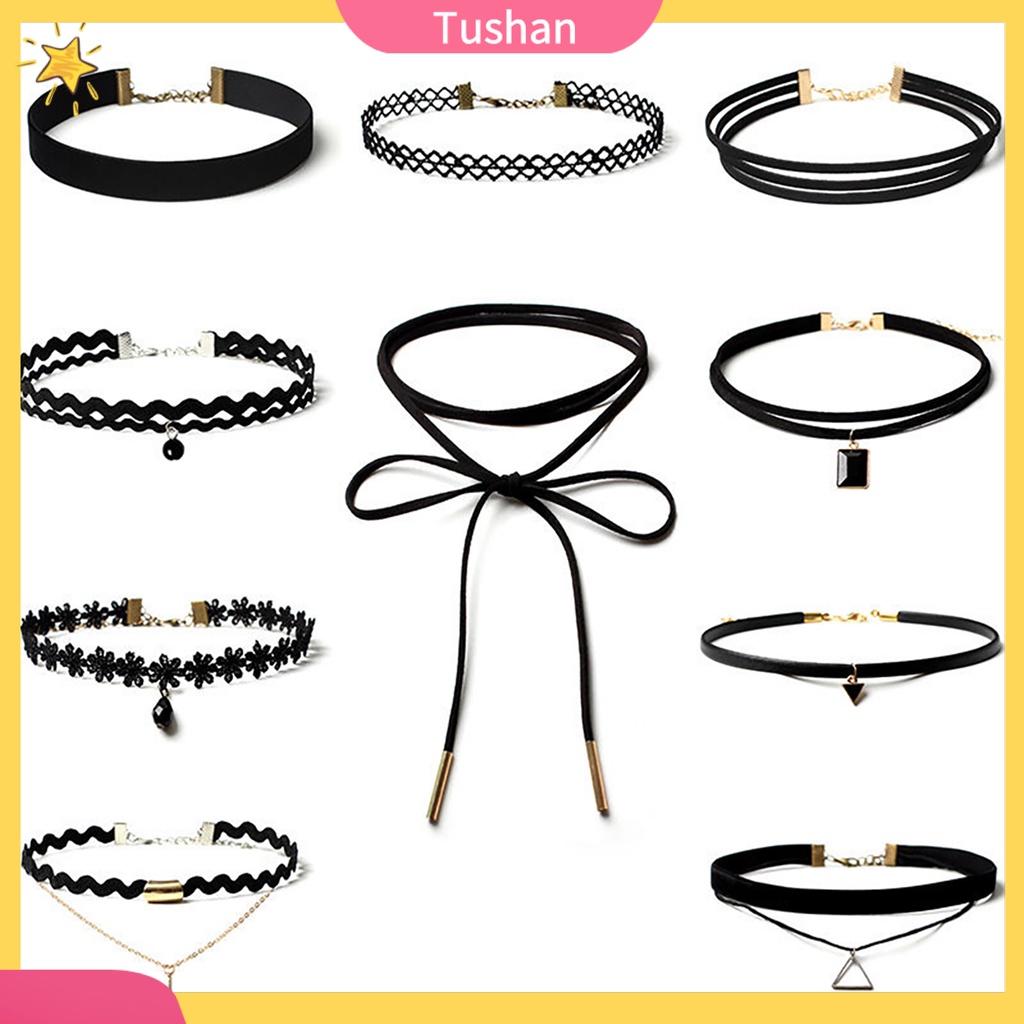 Vòng cổ chocker nhung phong cách vintage cá tính cho nữ