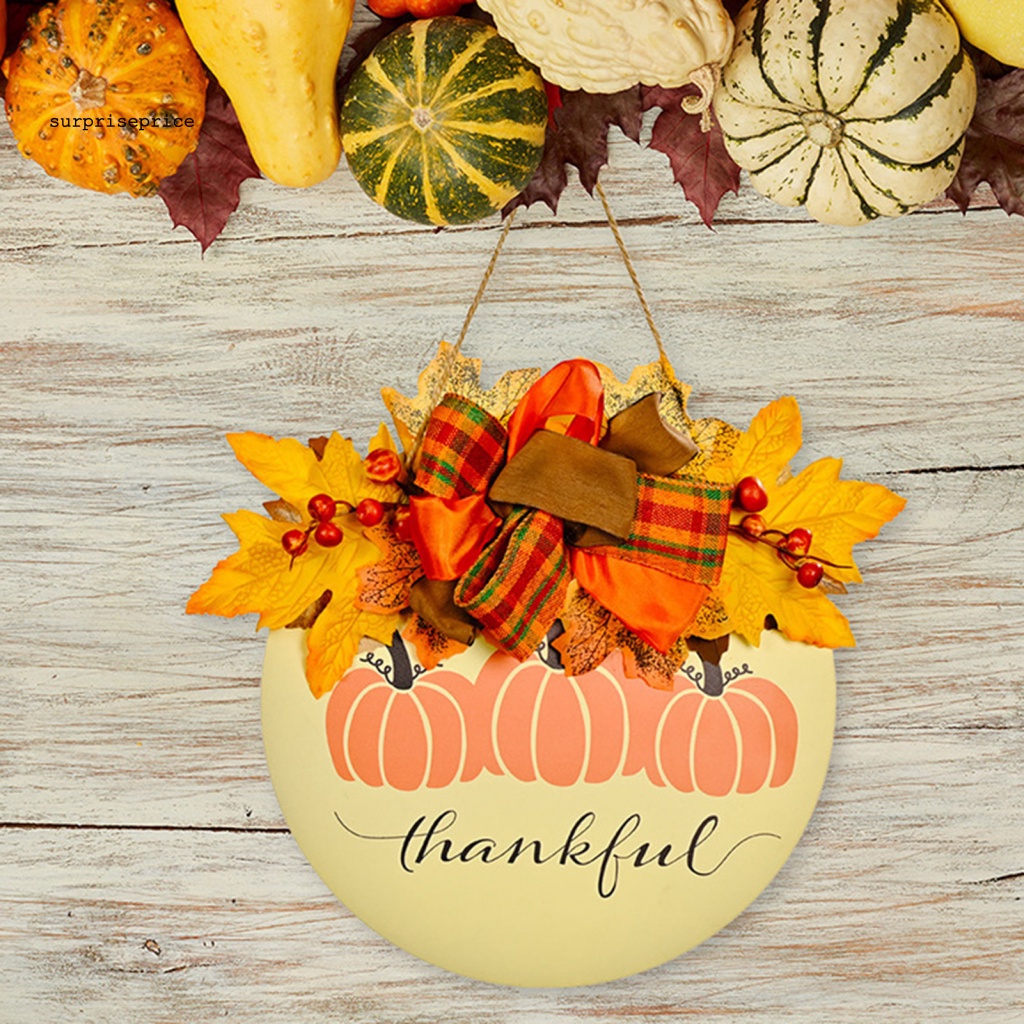 Bảng Gỗ Treo Cửa In Họa Tiết Bí Ngô Chống Biến Dạng Dùng Hàng Ngày Trang Trí Nhà Cửa