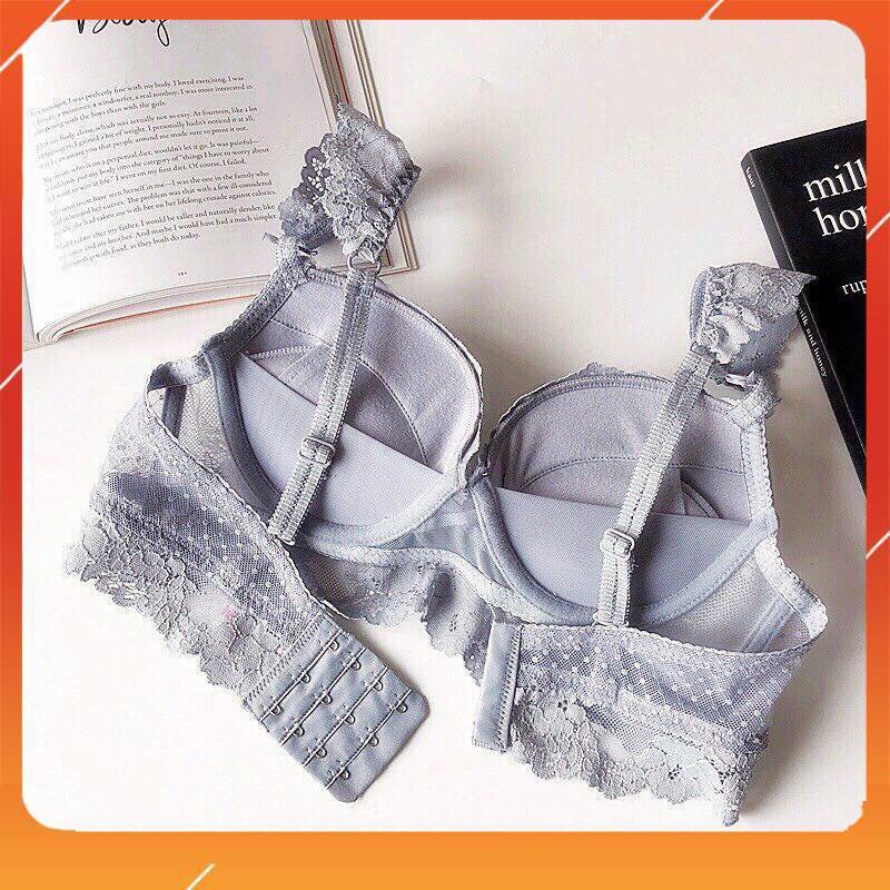 Set bộ đồ lót nữ ren áo không gọng, đệm mút 3cm dành cho các nàng có V1 trung bình nhỏ, Mã B25288