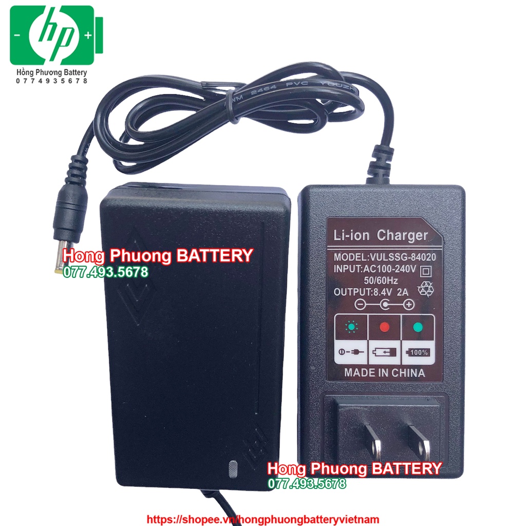 Sạc pin Lion 2S 8.4V 2A có đèn báo đầy, loại tốt