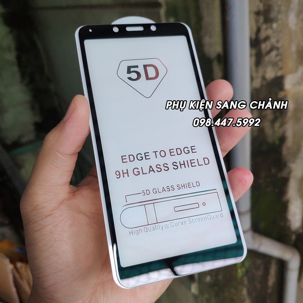 Kính Cường Lực 5D Xaomi Redmi 6/ 6A. Keo Full Toàn Màn Hình - Không Hạt Li Ty - Kính Hít Từ Tính - Bảo Vệ Màn Hình