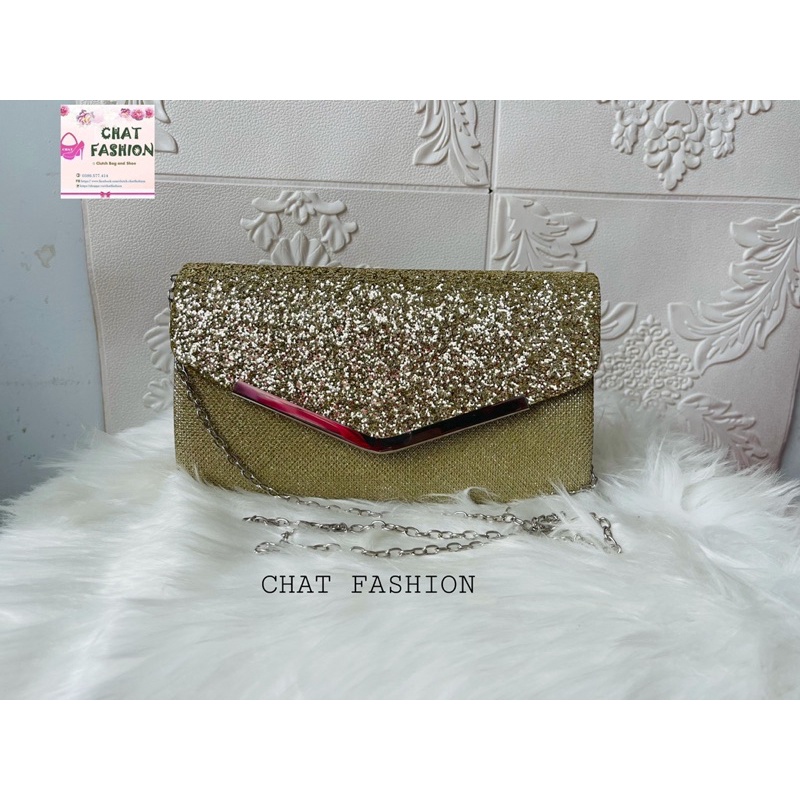 Ví clutch dự tiệc đính kim sa sang trọng TV146