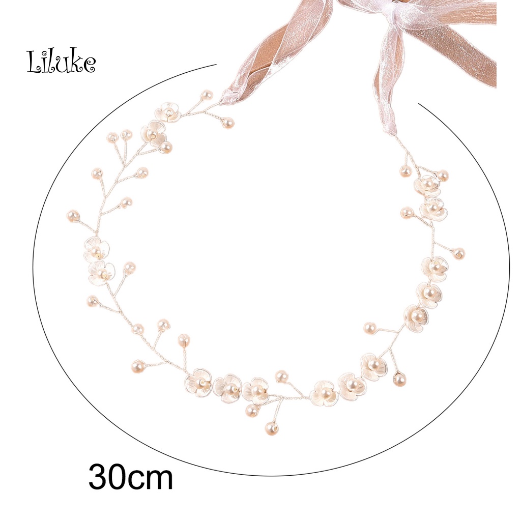 Băng Đô Hợp Kim Trang Trí Hoa Đính Ngọc Trai Giả Xinh Xắn Cho Nữ