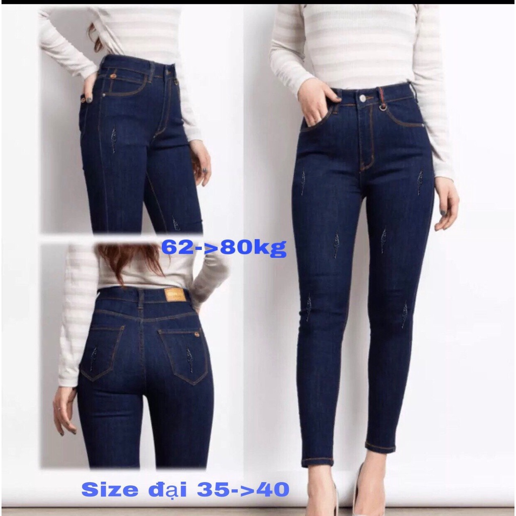 Quần jean nữ BIGSIZE co giãn lưng cao hàng công ty 3 màu size từ 62->80kg. | BigBuy360 - bigbuy360.vn