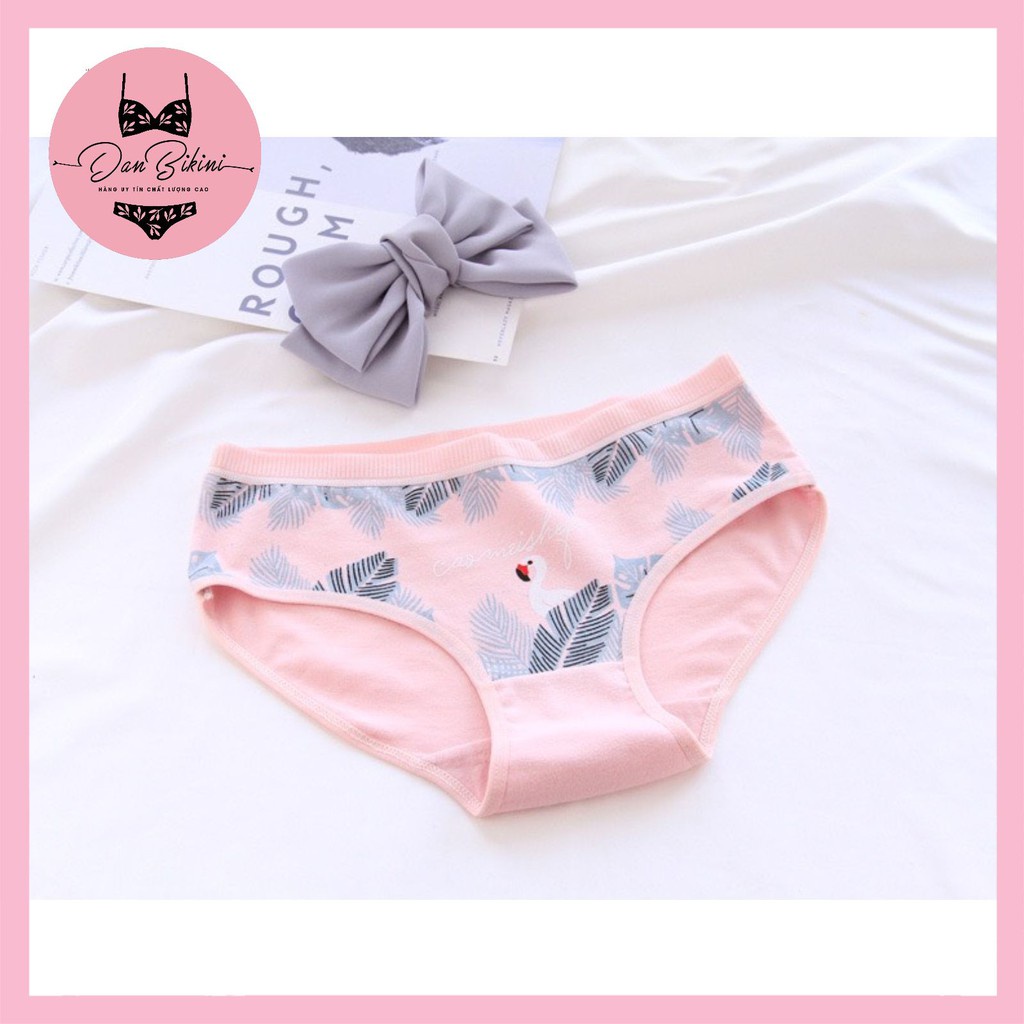 Quần Lót Nữ Cotton 100% kháng khuẩn thoáng mát ❤️ Quần Chip dễ thương hồng Flamingo mã B807