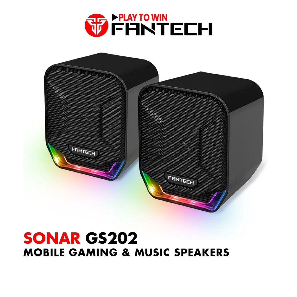 Loa vi tính Gaming siêu gọn nhẹ Fantech GS202 SONAR LED RGB Đẹp Mắt - Hàng phân phối chính hãng