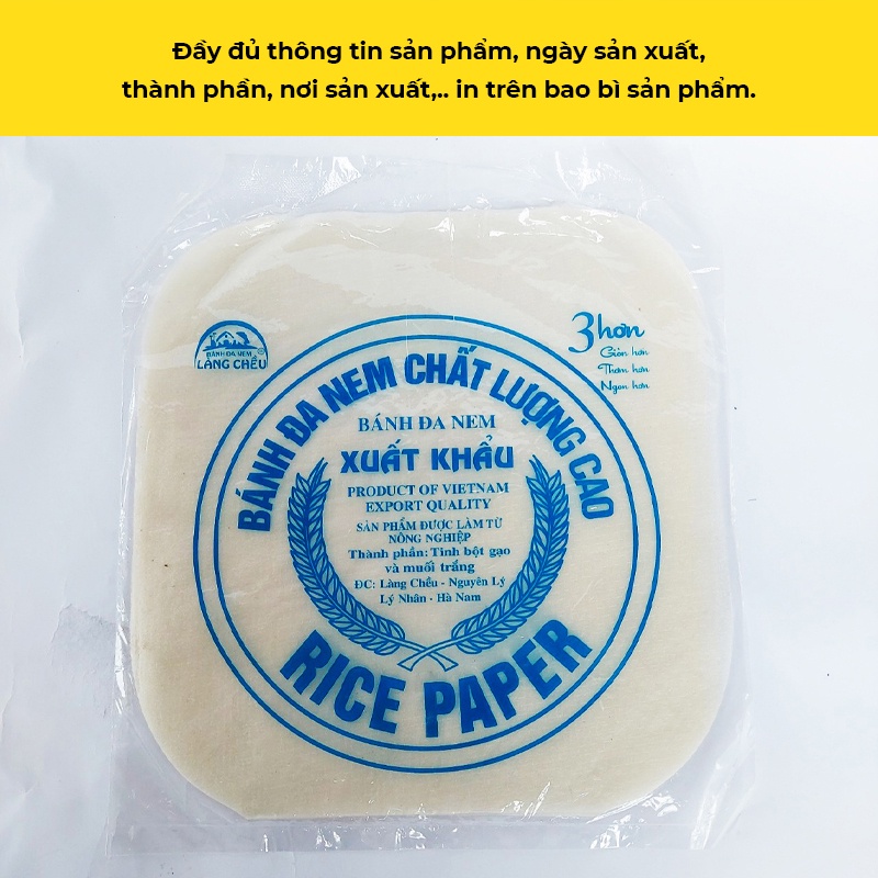 Bánh đa nem rế Làng Chều Hà Nam ăn sống giòn dai, bánh tráng dẻo rán rice paper đảm bảo vệ sinh an toàn thực phẩm | BigBuy360 - bigbuy360.vn