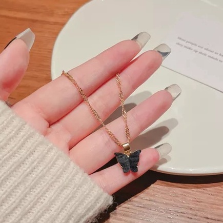 Dây chuyền mặt bướm màu sắc cá tính, vòng cổ thời trang Filibra - DC009