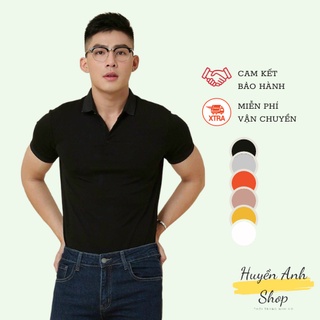 Áo thun polo nam áo phông nam cổ bẻ đẹp áo phông nam có cổ cao cấp áo phông có cổ nam 3 màu co dãn chuẩn form hàng VNXK