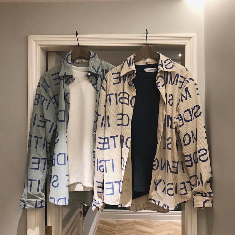 Áo sơ mi nam nữ form rộng 2N Unisex somi khoác ngoài nhung tăm số 17