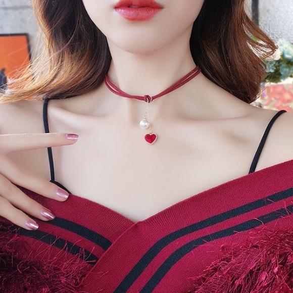 [Có sẵn] VÒNG CỔ CHOKER CÁ TÍNH ĐÍNH HẠT NGỌC NHÂN TẠO PHONG CÁCH THỜI TRANG HÀN QUỐC CAO CẤP VC28