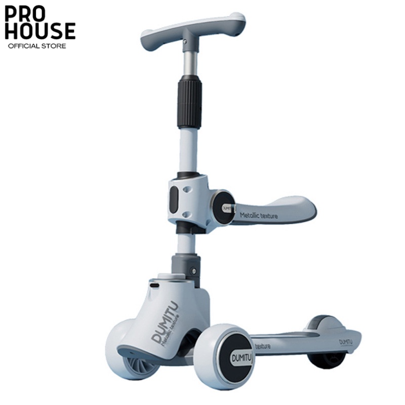 Xe scooter cho bé DUMITU cơ cấu gấp gọn thông minh, thiết kế chông lật, có máy phát nhạc đi kèm và đèn led ở bánh xe