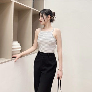 Áo yếm thun gân basic zareen thu132 sọc đen trắng