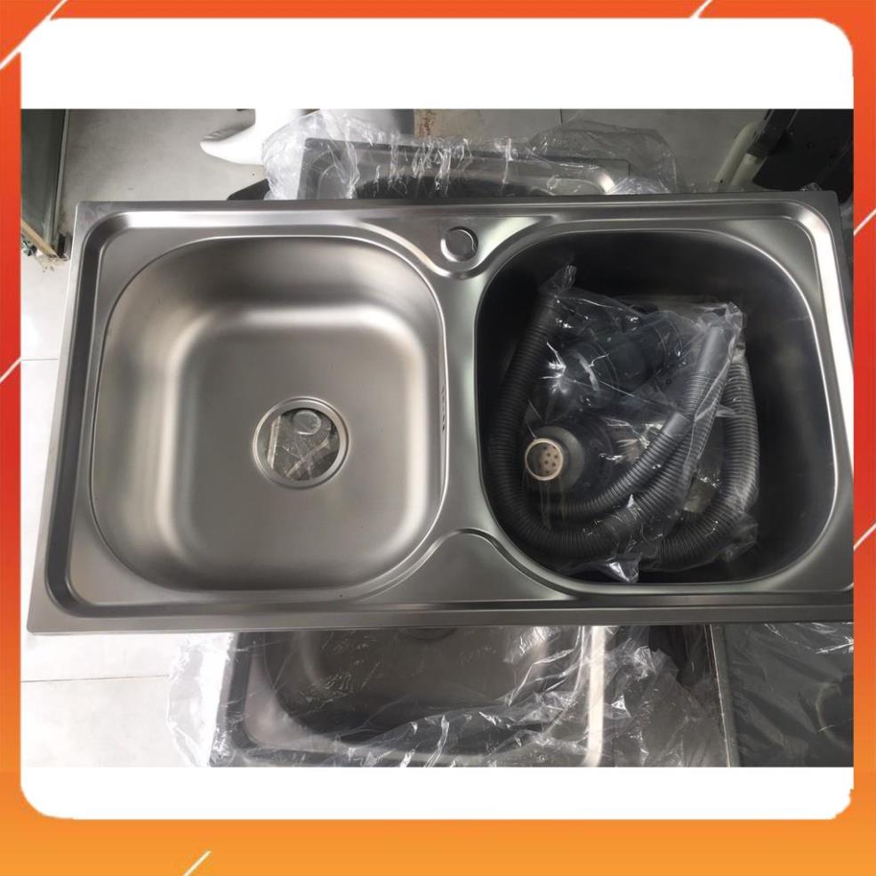 Chậu rửa chén 2 ngăn Đều Tặng BỘ XẢ inox chống hôi + VÒI RỬA CHÉN