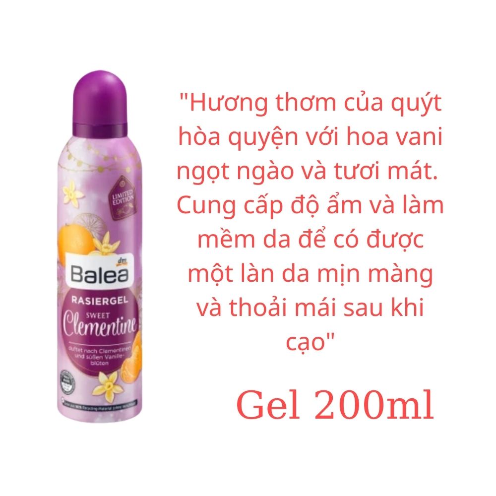 Bọt cạo lông Balea 150ml, Gel cạo lông Balea 200ml