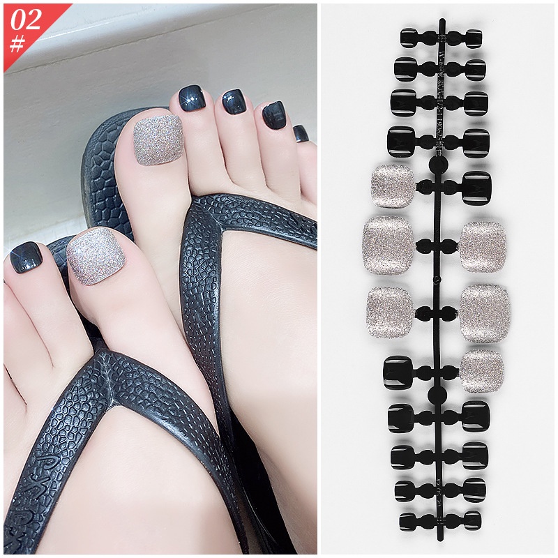 [Hàng mới về] Set 24 móng chân giả kèm keo và dũa móng