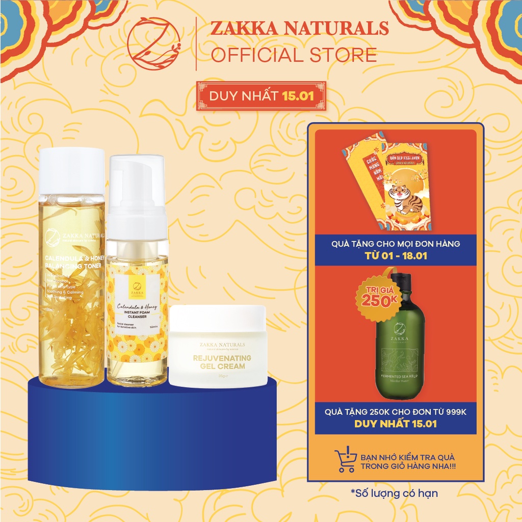 Trọn Bộ Dưỡng Da Cấp Ẩm Zakka Naturals 5