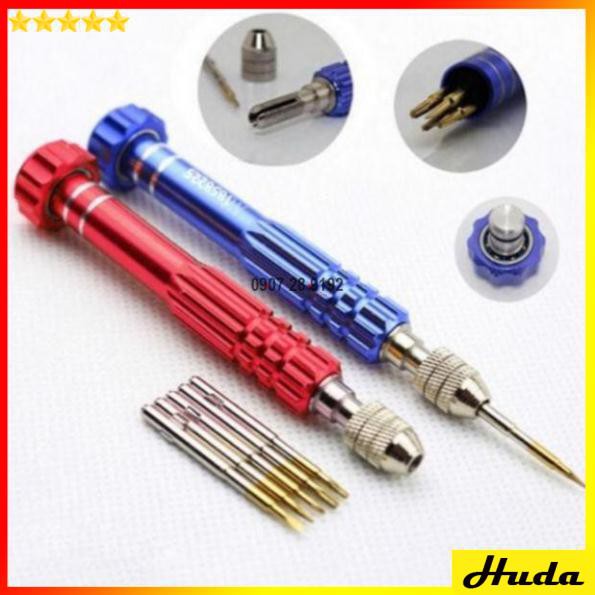BỘ TUA VÍT 5 ĐẦU SIÊU CỨNG SỮA CHỮA ĐIỆN THOẠI Iphone, Ipad, Samsung  -  đồ làm mộc