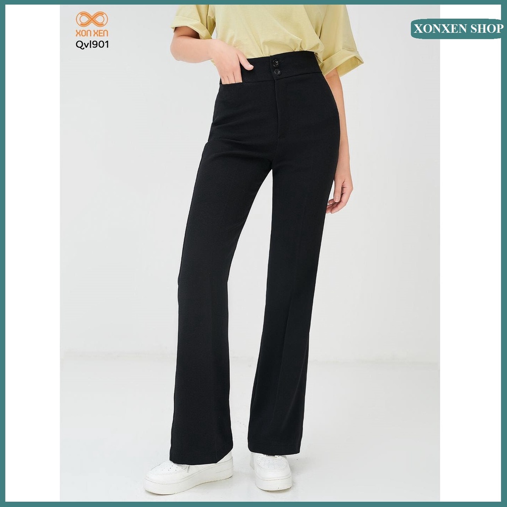 Quần tây nữ Quần tây ống loe 2 nút đôi chất vải cao cấp XONXEN SHOP HUẾ size s m l xl mã 901