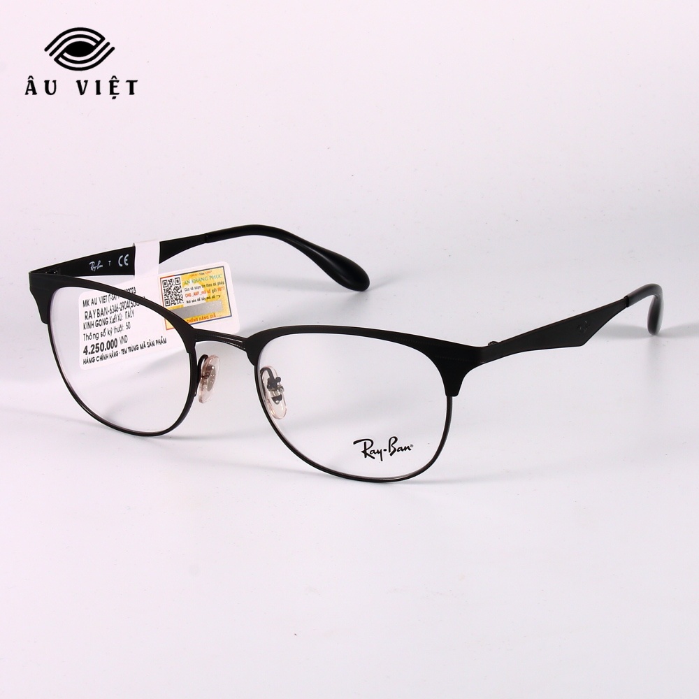 Gọng kính kim loại dáng tròn Ray-Ban RB-6346 màu đen Full box
