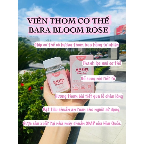 Viên Uống Collagen Hoa Hồng Toả Hương Cơ Thể Bara Hàm Hương