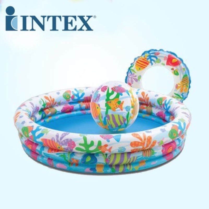 Bể bơi 3 chi tiết INTEX tặng kèm bóng và phao