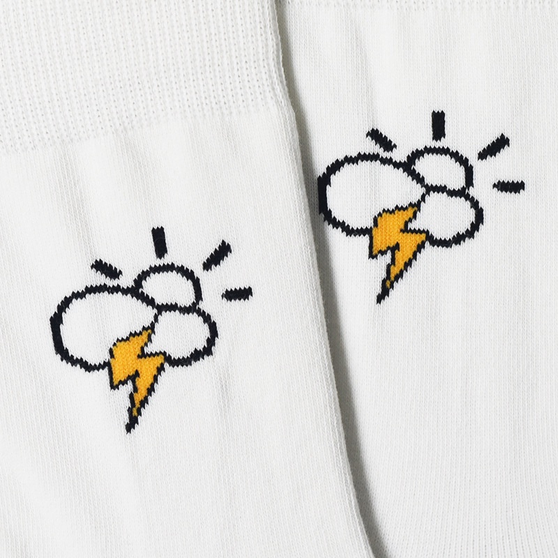 WAFNHA D581 Vớ Cổ Vừa In Họa Tiết Hoạt Hình Đám Mây Dễ Thương Thời Trang Cho Nữ