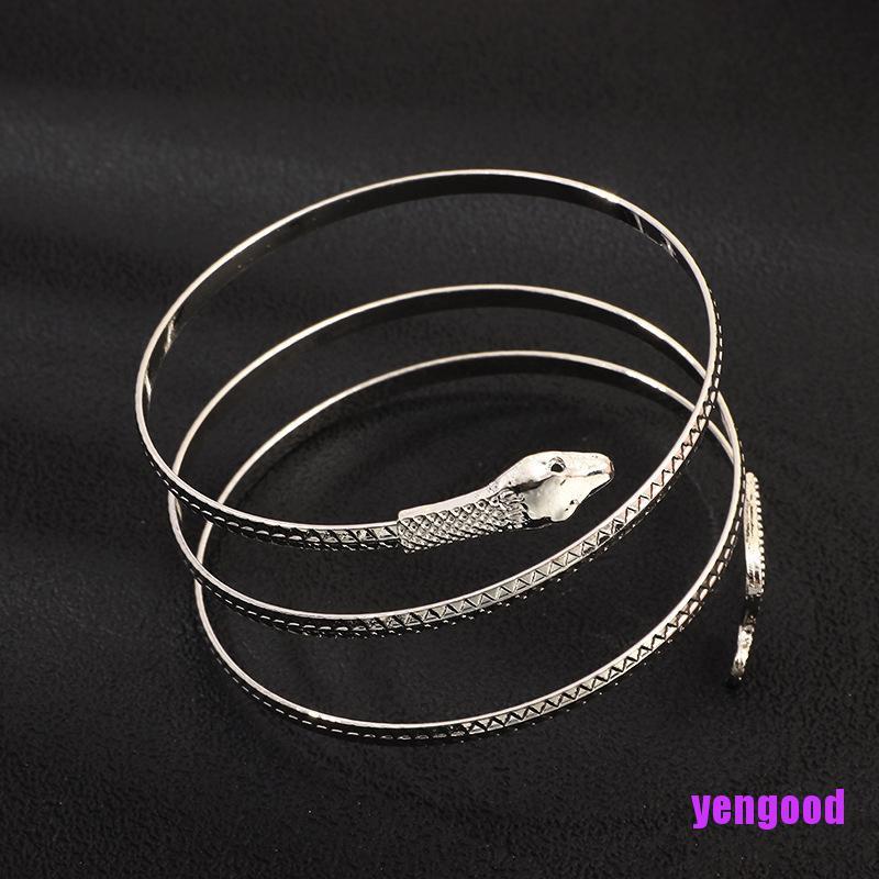 Vòng Tay Hở Hình Rắn Phong Cách Gothic