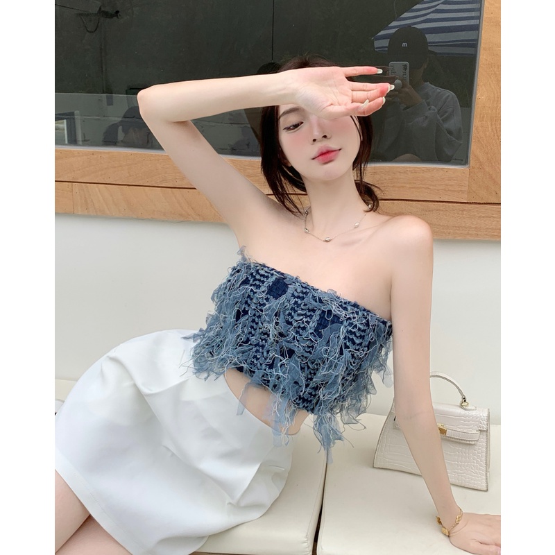 Áo Ống Hai Dây Dáng Ôm Phong Cách Hàn Quốc Thời Trang Mùa Hè Quyến Rũ Dành Cho Nữ