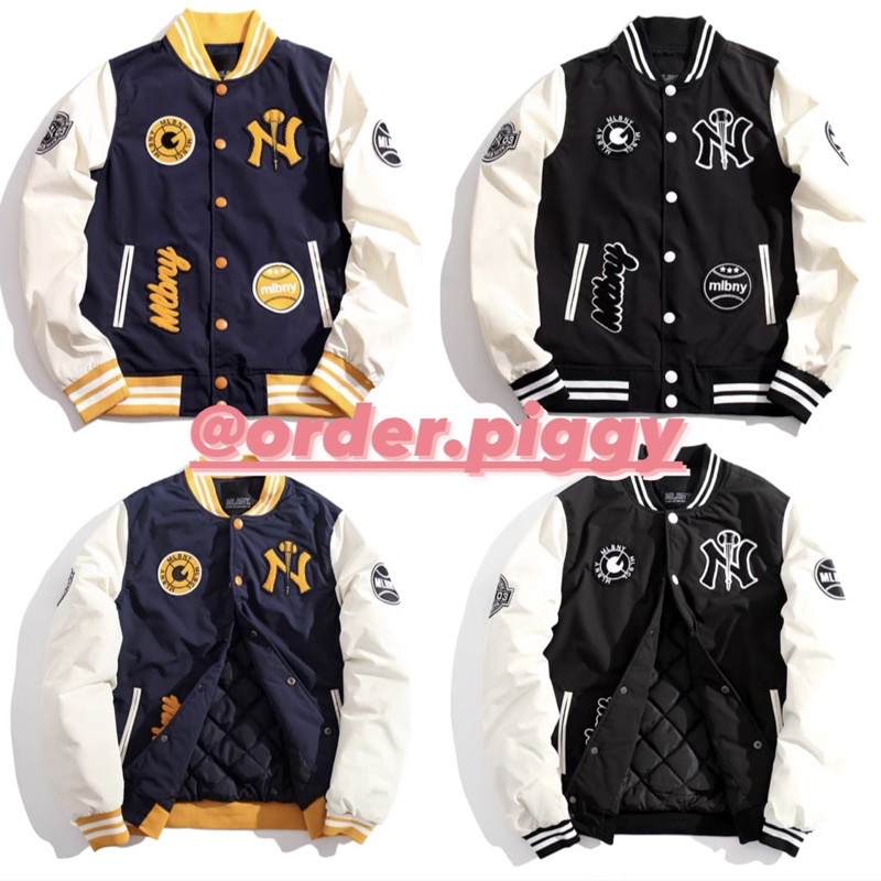 Áo Khoác MLBNY Jacket Logo Chất Gió - Chính Hãng